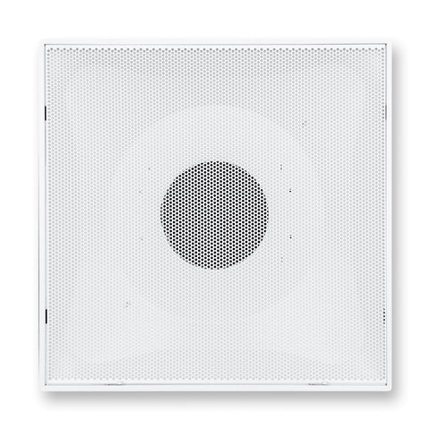Fits 24"x24" White Steel T-Bar Drop Ceiling Grid, 2x2 Lay-In Perforated Face Fixed Return Air Grille, 8" Round Neck