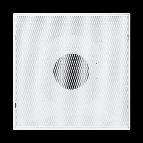 Fits 24"x24" White Steel T-Bar Drop Ceiling Grid, 2x2 Lay-In Perforated Face Fixed Return Air Grille, 8" Round Neck