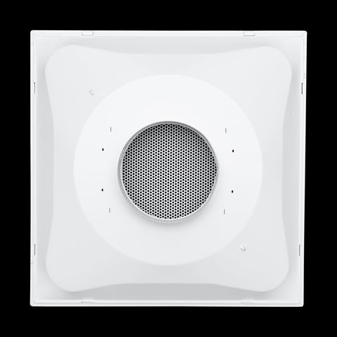 Fits 24"x24" White Steel T-Bar Drop Ceiling Grid, 2x2 Lay-In Perforated Face Fixed Return Air Grille, 8" Round Neck