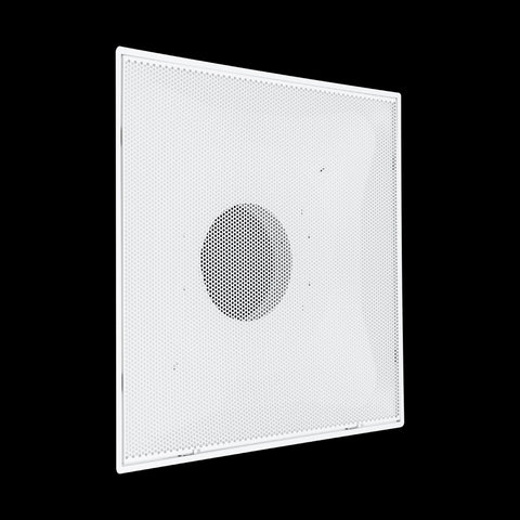 Fits 24"x24" White Steel T-Bar Drop Ceiling Grid, 2x2 Lay-In Perforated Face Fixed Return Air Grille, 8" Round Neck