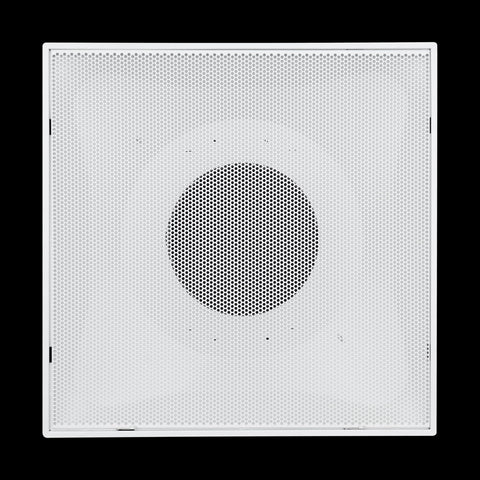 Fits 24"x24" White Steel T-Bar Drop Ceiling Grid, 2x2 Lay-In Perforated Face Fixed Return Air Grille, 10" Round Neck
