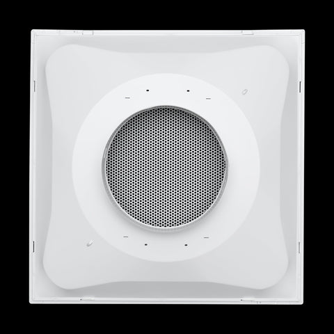 Fits 24"x24" White Steel T-Bar Drop Ceiling Grid, 2x2 Lay-In Perforated Face Fixed Return Air Grille, 10" Round Neck