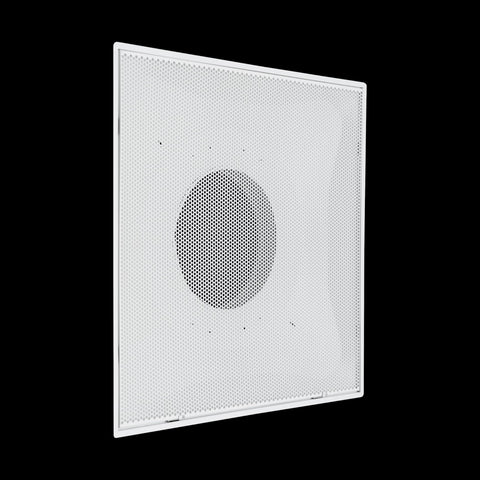 Fits 24"x24" White Steel T-Bar Drop Ceiling Grid, 2x2 Lay-In Perforated Face Fixed Return Air Grille, 10" Round Neck