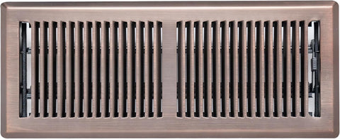 4"x12" Bronze Steel Floor Register, Walkable Heavy-Duty Contemporary Louvered Vent Cover with Damper