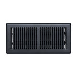 4"x10" Matte Black Steel Floor Register, Walkable Heavy-Duty Contemporary Louvered Vent Cover with Damper