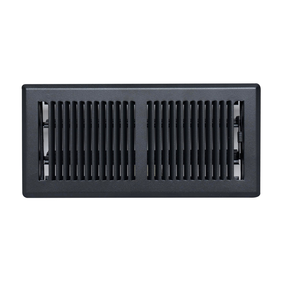 4"x10" Matte Black Steel Floor Register, Walkable Heavy-Duty Contemporary Louvered Vent Cover with Damper