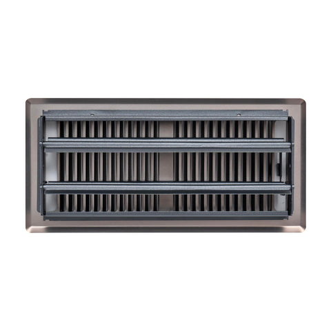 4"x10" Bronze Steel Floor Register, Walkable Heavy-Duty Contemporary Louvered Vent Cover with Damper