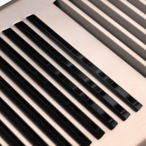 4"x10" Bronze Steel Floor Register, Walkable Heavy-Duty Contemporary Louvered Vent Cover with Damper