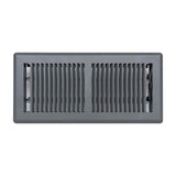 4"x10" Dark Gray Steel Floor Register, Walkable Heavy-Duty Contemporary Louvered Vent Cover with Damper