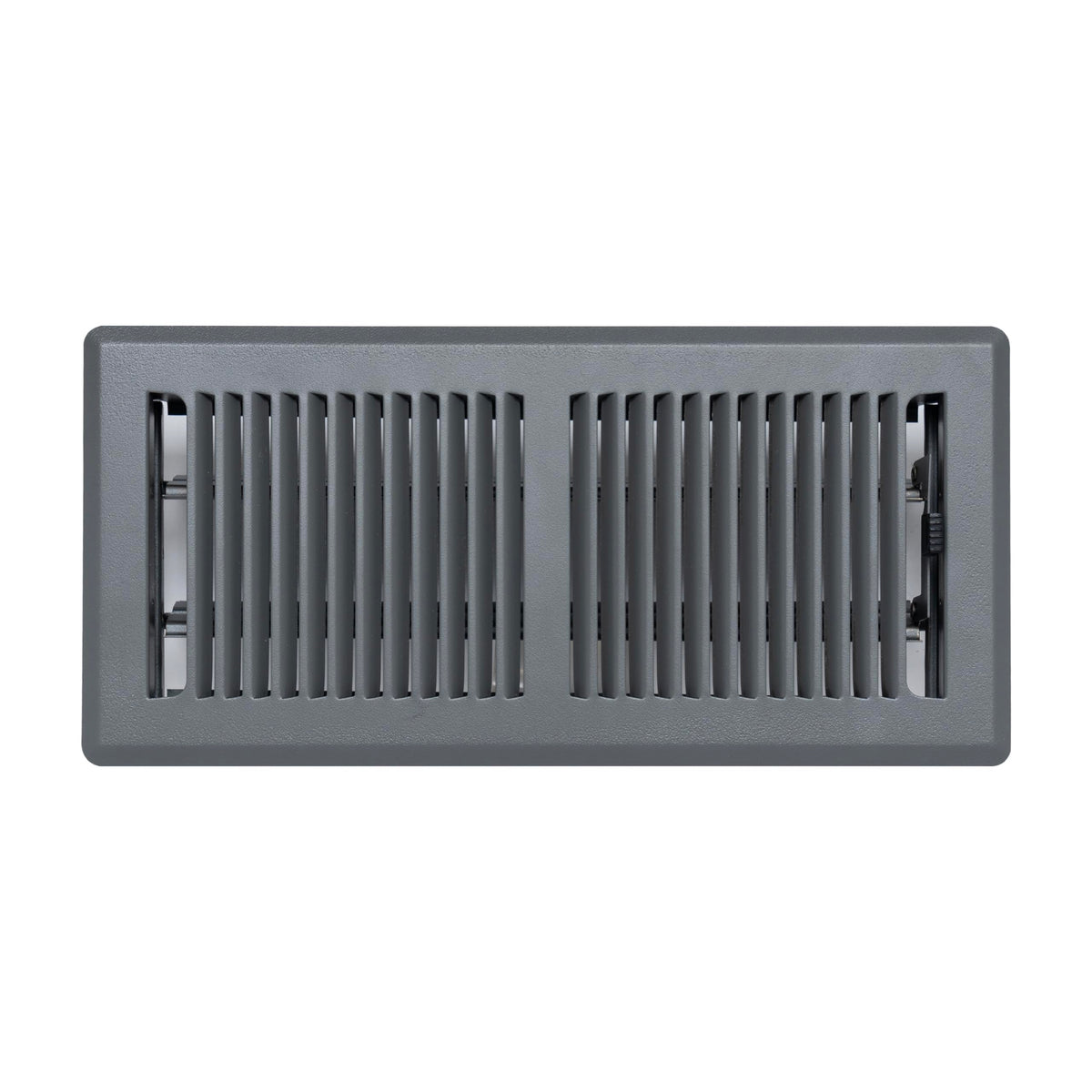 4"x10" Dark Gray Steel Floor Register, Walkable Heavy-Duty Contemporary Louvered Vent Cover with Damper