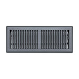 4"x12" Dark Gray Steel Floor Register, Walkable Heavy-Duty Contemporary Louvered Vent Cover with Damper