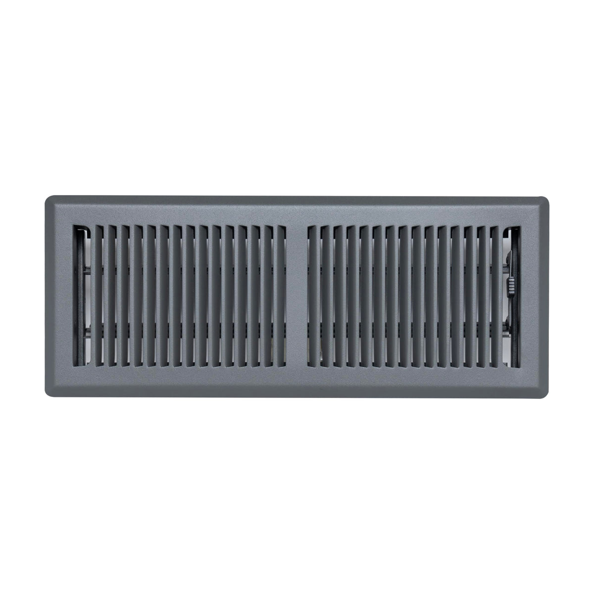 4"x12" Dark Gray Steel Floor Register, Walkable Heavy-Duty Contemporary Louvered Vent Cover with Damper