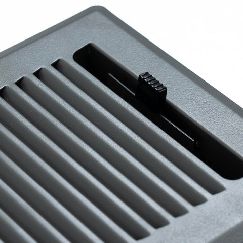 4"x12" Dark Gray Steel Floor Register, Walkable Heavy-Duty Contemporary Louvered Vent Cover with Damper