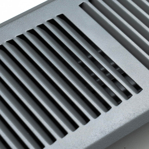 4"x12" Dark Gray Steel Floor Register, Walkable Heavy-Duty Contemporary Louvered Vent Cover with Damper