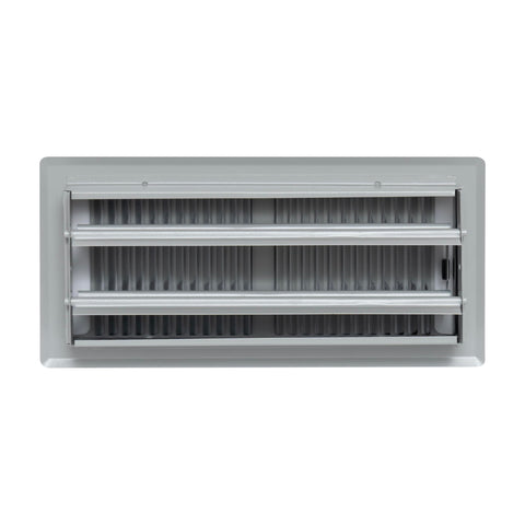4"x10" Light Gray Steel Floor Register, Walkable Heavy-Duty Contemporary Louvered Vent Cover with Damper