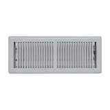 4"x12" Light Gray Steel Floor Register, Walkable Heavy-Duty Contemporary Louvered Vent Cover with Damper