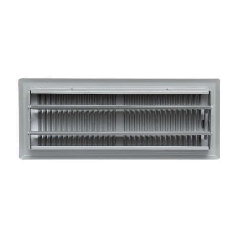 4"x12" Light Gray Steel Floor Register, Walkable Heavy-Duty Contemporary Louvered Vent Cover with Damper
