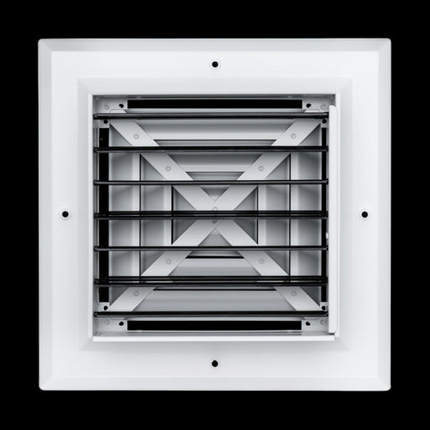 8"x8" 4-Way White Aluminum Square Ceiling Diffuser, Rust-Proof Ceiling Supply Grille