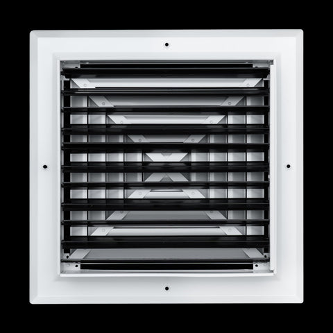 12"x12" 4-Way White Aluminum Square Ceiling Diffuser, Rust-Proof Ceiling Supply Grille