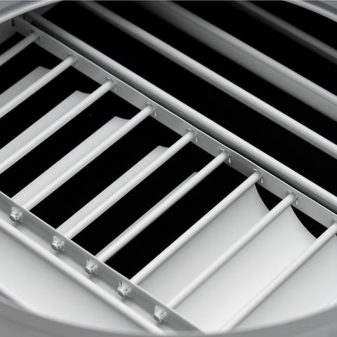 Fits 24"x24" White Steel T-Bar Drop Ceiling Grid, 2x2 Lay-In Perforated Face Adjustable Air Supply Diffuser, 6" Round Neck
