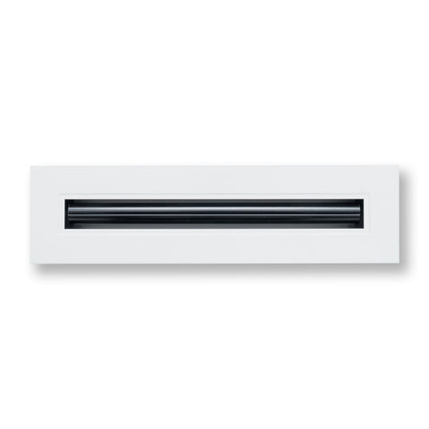 12"x2" White Aluminum Linear 1-Slot Diffuser, Slim Modern AC Vent Cover for Wall, Ceiling & Floor