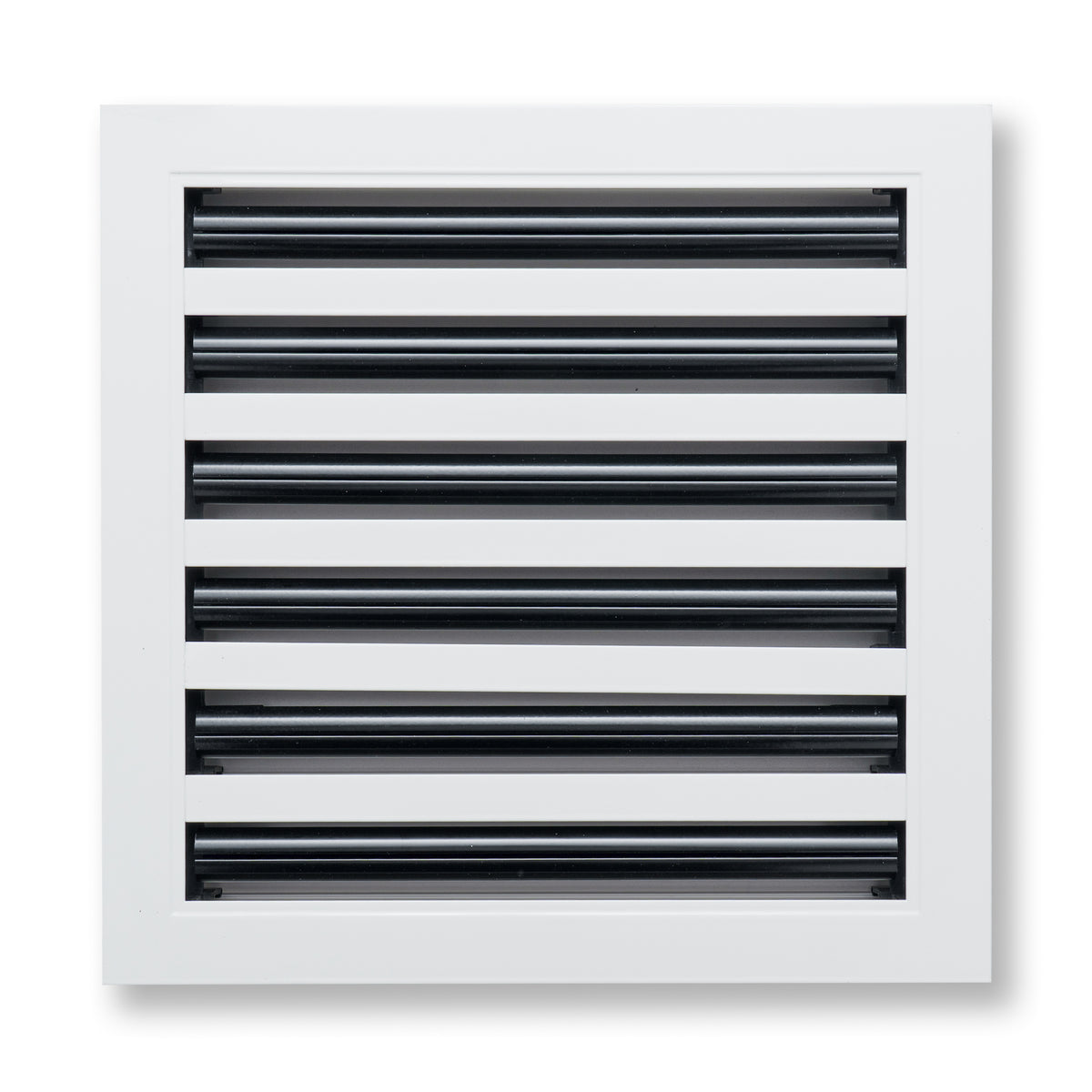 12"x12" White Aluminum Linear 6-Slot Diffuser, Slim Modern AC Vent Cover for Wall, Ceiling & Floor