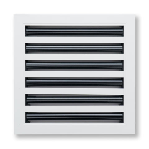 12"x12" White Aluminum Linear 6-Slot Diffuser, Slim Modern AC Vent Cover for Wall, Ceiling & Floor