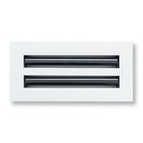 10"x4" White Aluminum Linear 2-Slot Diffuser, Slim Modern AC Vent Cover for Wall, Ceiling & Floor