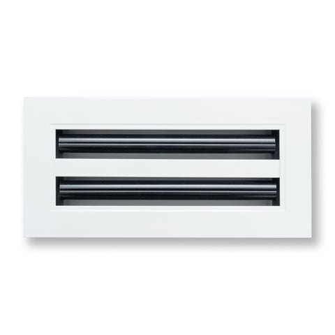 10"x4" White Aluminum Linear 2-Slot Diffuser, Slim Modern AC Vent Cover for Wall, Ceiling & Floor