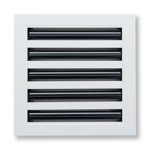 10"x10" White Aluminum Linear 5-Slot Diffuser, Slim Modern AC Vent Cover for Wall, Ceiling & Floor