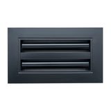 8"x4" Black Aluminum Linear 2-Slot Diffuser, Slim Modern AC Vent Cover for Wall, Ceiling & Floor