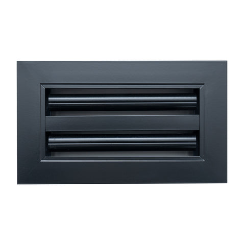 8"x4" Black Aluminum Linear 2-Slot Diffuser, Slim Modern AC Vent Cover for Wall, Ceiling & Floor