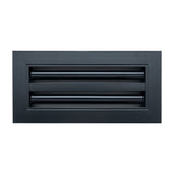 10"x4" Black Aluminum Linear 2-Slot Diffuser, Slim Modern AC Vent Cover for Wall, Ceiling & Floor