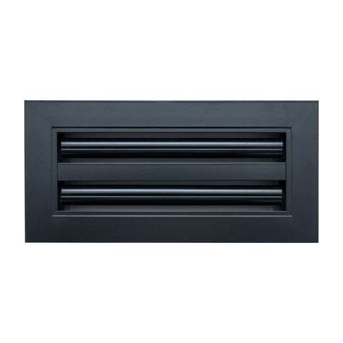 10"x4" Black Aluminum Linear 2-Slot Diffuser, Slim Modern AC Vent Cover for Wall, Ceiling & Floor