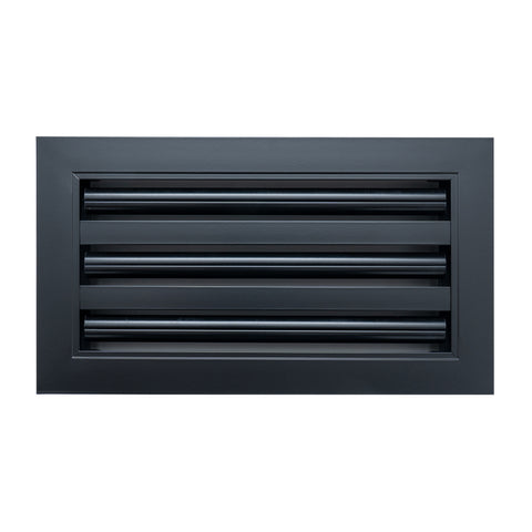 12"x6" Black Aluminum Linear 3-Slot Diffuser, Slim Modern AC Vent Cover for Wall, Ceiling & Floor