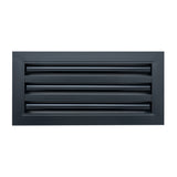 14"x6" Black Aluminum Linear 3-Slot Diffuser, Slim Modern AC Vent Cover for Wall, Ceiling & Floor
