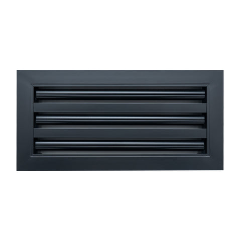14"x6" Black Aluminum Linear 3-Slot Diffuser, Slim Modern AC Vent Cover for Wall, Ceiling & Floor
