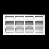 22"x10" White Steel Return Air Grille, High-Airflow HVAC Cold Air Intake for Wall & Ceiling