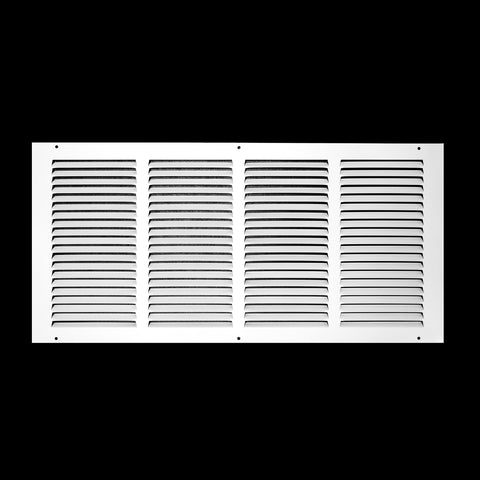 22"x10" White Steel Return Air Grille, High-Airflow HVAC Cold Air Intake for Wall & Ceiling