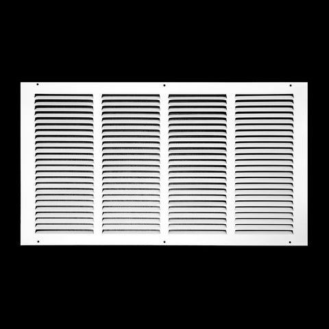 22"x12" White Steel Return Air Grille, High-Airflow HVAC Cold Air Intake for Wall & Ceiling
