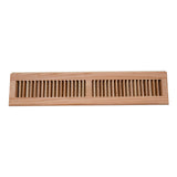 24" Oak Wood Corner Baseboard Register, Adjustable Vent Cover