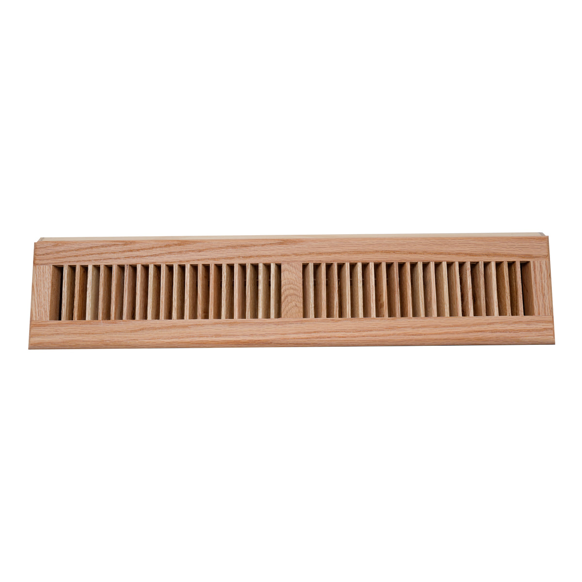 24" Oak Wood Corner Baseboard Register, Adjustable Vent Cover