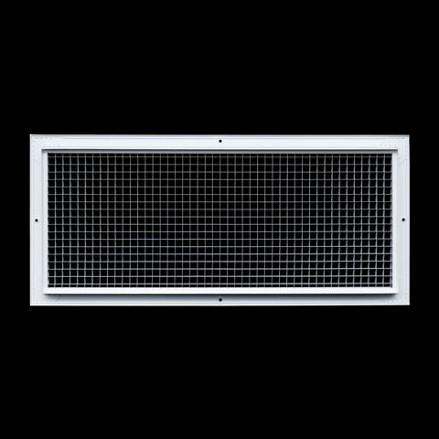 24"x10" White Aluminum Eggcrate Return Air Grille, Low-Noise High-Airflow Rust-Proof Vent Cover