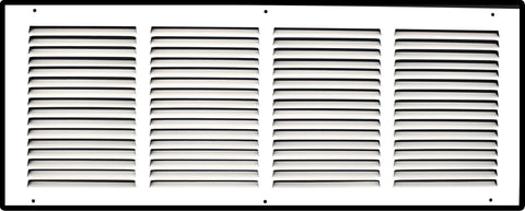 24"x10" White Steel Return Air Grille, High-Airflow HVAC Cold Air Intake for Wall & Ceiling