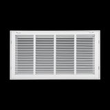 24"x12" White Steel Return Air Filter Grille, Removable Door, Plastic Latches, for 1-Inch Filters