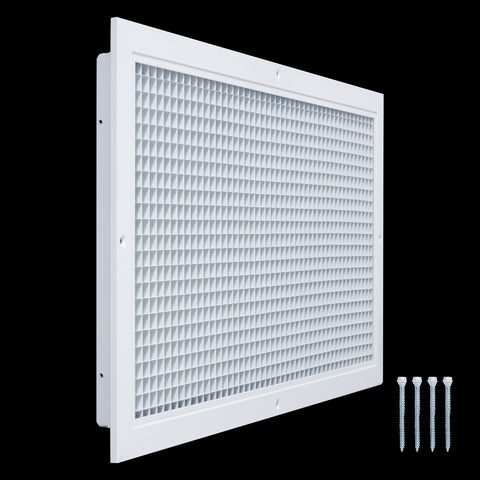 24"x12" White Aluminum Eggcrate Return Air Grille, Low-Noise High-Airflow Rust-Proof Vent Cover