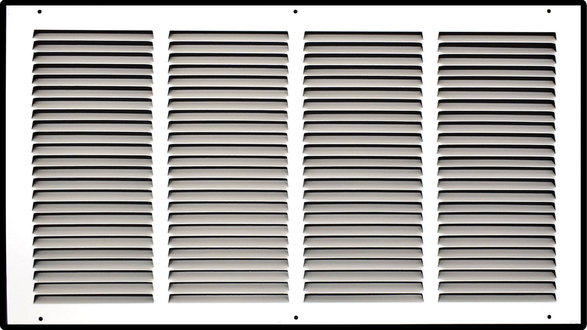 24"x12" White Steel Return Air Grille, High-Airflow HVAC Cold Air Intake for Wall & Ceiling