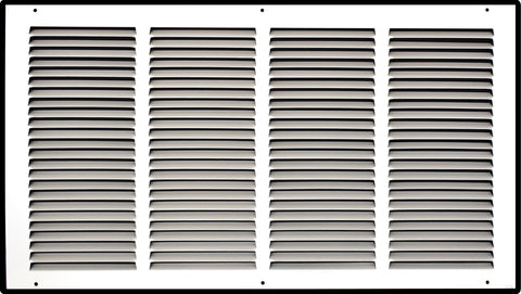 24"x12" White Steel Return Air Grille, High-Airflow HVAC Cold Air Intake for Wall & Ceiling