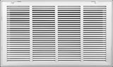 24"x12" White Steel Return Air Filter Grille, Removable Door, for 1-Inch Filters