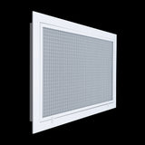 24"x14" White Aluminum Return Air Filter Grille, Removable Door